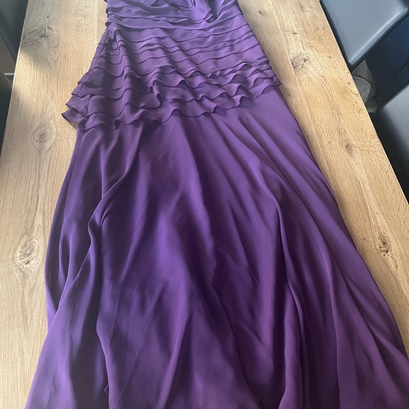 Purple Chiffon One Shoulder Dress - Picture 5 of 7